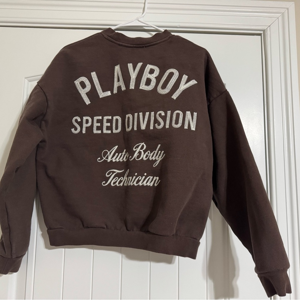 PLAYBOY Dark Brown Crewneck Sweater